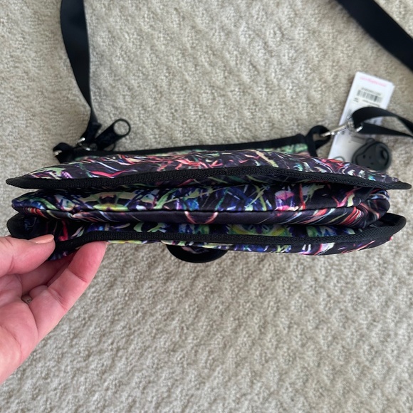 Kipling Crossbody/Shoulder Bag Splash Rainbow Abstract Print Black/Multi NWT - Picture 6 of 16